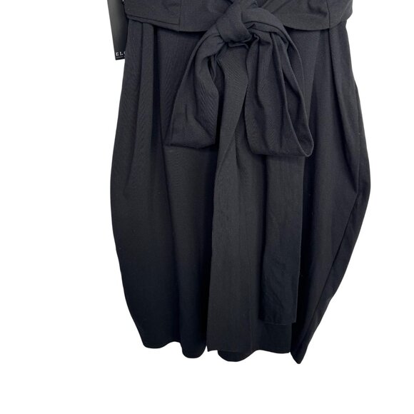 NWT Eloquii Black Cotton Blend Twist Front Dress‎ Plus Size 20 Flutter Sleeve - Picture 9 of 14